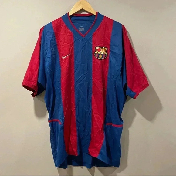FC BARCELONA 2002-03 HOME SHIRT  PLAYER ISSUE NIKE JERSEY SOCCER ETO’O. RARE - Picture 1 of 10